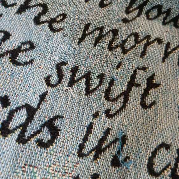 Large Vintage Floral Poetic Tapestry Throw Blanket 50 X 68 - Picture 5 of 7